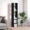 vidaXL Bookcase Set of 2 Black Oak Engineered Wood Small Stackable
