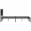 vidaXL Bed Frame Brown Oak Steel, Engineered Wood Super King Bed Frame