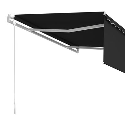 vidaXL Automatic Retractable Awning with Blind 13.1'x9.8' Anthracite
