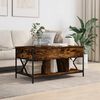 vidaXL Coffee Table Smoked Oak 39.4"x21.7"x19.7" Engineered Wood and Metal