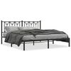 vidaXL Bed Frame Black Steel 71 x 79 in Super King Extra Long