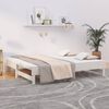 vidaXL Day Bed White Solid pine wood Full Expandable Day Bed