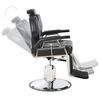 vidaXL Barber Chair Black Faux Leather, Metal Medium