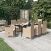 vidaXL Garden Dining Set Beige and black