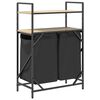 vidaXL Laundry Basket 2 Compartments with Shelves Sonoma Oak