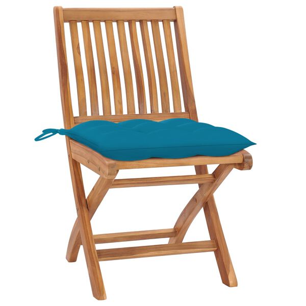 vidaXL Patio Chair Set of 8 Teak Teak wood Regular Foldable