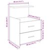vidaXL Bedside Cabinet White Engineered wood Medium Bedside Cabinet