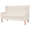 vidaXL Sofa Set Cream White Polyester Fabric, Wooden Frame Standard