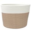 vidaXL Storage Basket Brown and White Woven Cotton 9.4 x 7.1 in