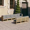vidaXL Garden Lounge Set Natural Wood Solid Pine Wood, Polyester Large