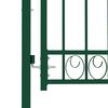 vidaXL Fence Gate with Spikes Steel 39.4x39.4" Green
