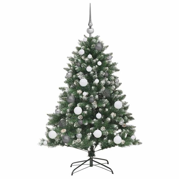 vidaXL Artificial Christmas Tree with 150 LEDs Green 47.24 in