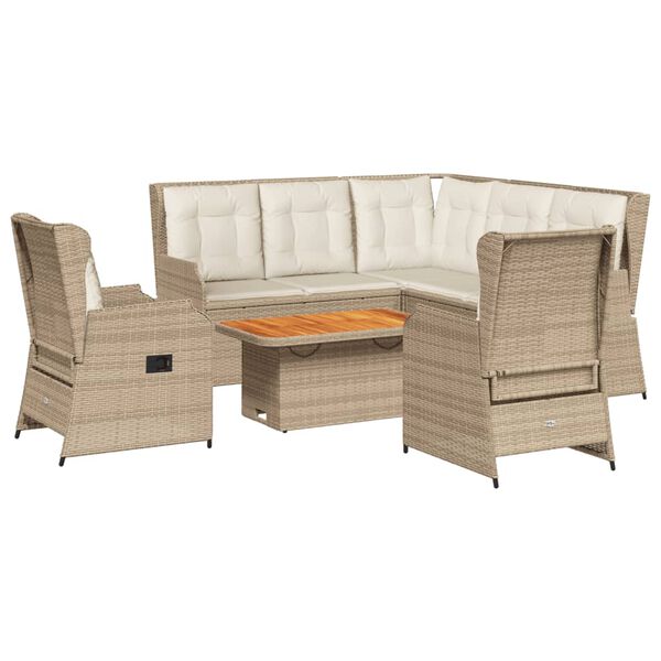 vidaXL Patio Lounge Set Beige, Brown, Cream
