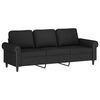 vidaXL 3-seater Sofa With Footstool Black