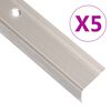 vidaXL Stair Nosings in L-shape 5 pcs Aluminium 39.4 " Champagne