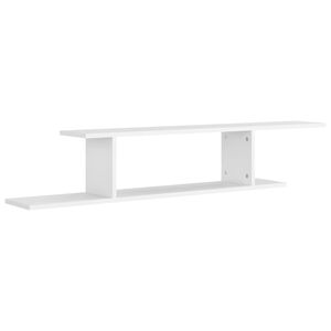 vidaXL Wall Shelf White Engineered wood 49.2 in x 7.1 in x 9.1 in