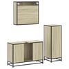 vidaXL Bathroom Furniture Set Sonoma Oak Engineered Wood, Metal, Glass