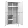 vidaXL Wardrobe White Steel Medium Height-Adjustable Shelves Wardrobe