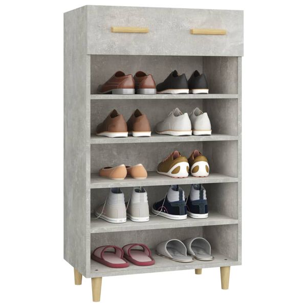 vidaXL Shoe Cabinet Concrete Grey 23.6x13.8x41.3" Engineered Wood