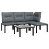 vidaXL Garden Lounge Set Black and dark grey