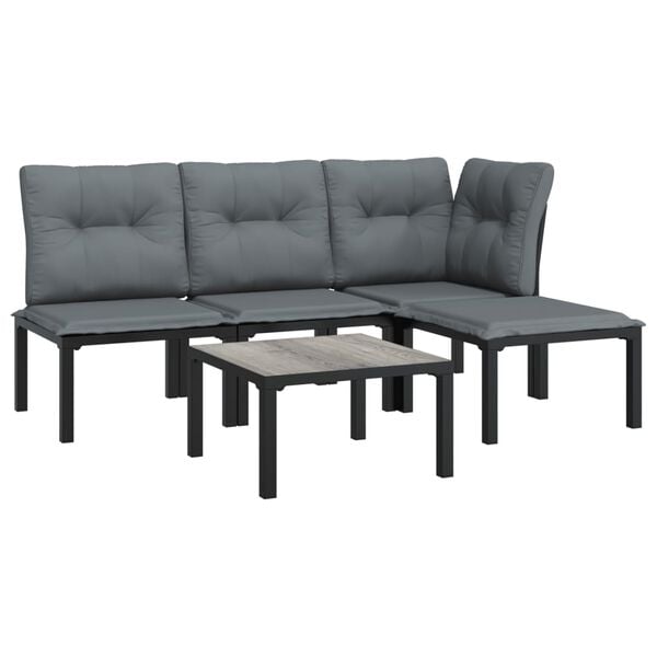 vidaXL Garden Lounge Set Black and dark grey