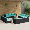 vidaXL Garden Lounge Set Black