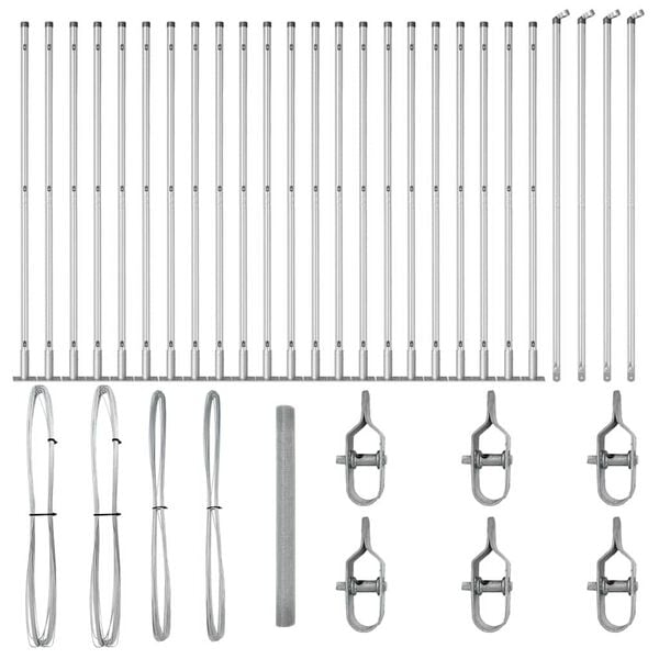 vidaXL Fence Post Silver 164.04 x 4.92 ft (0.75 x 0.75 in mesh) Steel