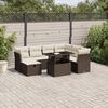 vidaXL Garden Sofa Set Brown, Cream White
