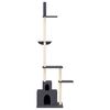 vidaXL Cat Tree Dark grey Engineered wood, plush, sisal Extra Tall