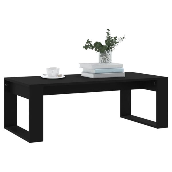 vidaXL Coffee Table Black Engineered Wood Medium Modern Coffee Table