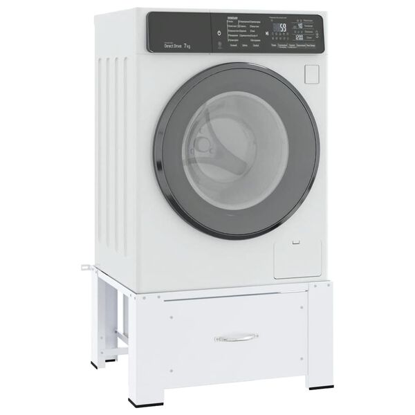 vidaXL Washing Machine Pedestal with Drawer White