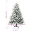 vidaXL Artificial Christmas Tree LED&Ball Set&Flocked Snow 70.9" PVC&PE