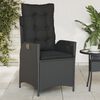 vidaXL Reclining Garden Chair Black PE rattan Adjustable reclining size