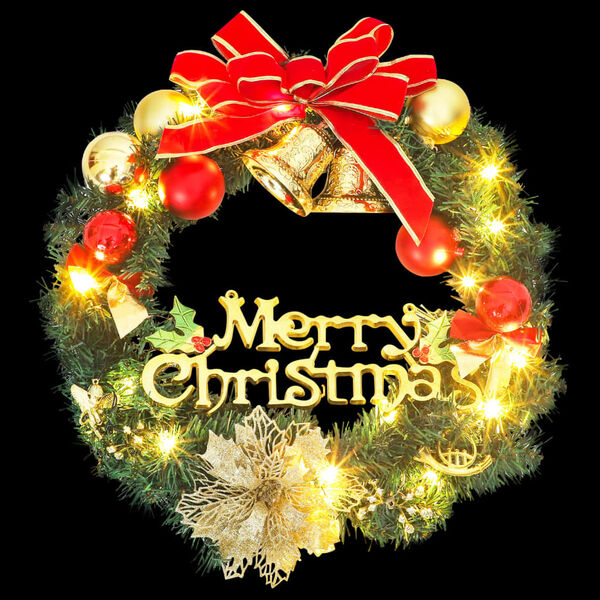 vidaXL Christmas Wreath Green PVC 11.8 in Decorative Inlays