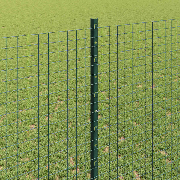 vidaXL Fence with Post Green 4.59 x 164.04 ft Steel and PVC