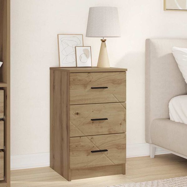 vidaXL Bedside Cabinet artisan oak 38 x 38 x 66 cm Engineered wood