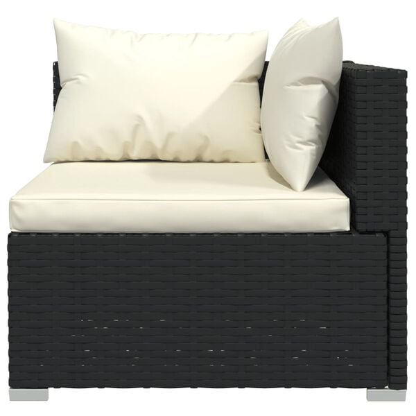 vidaXL Garden Lounge Set Black, Cream