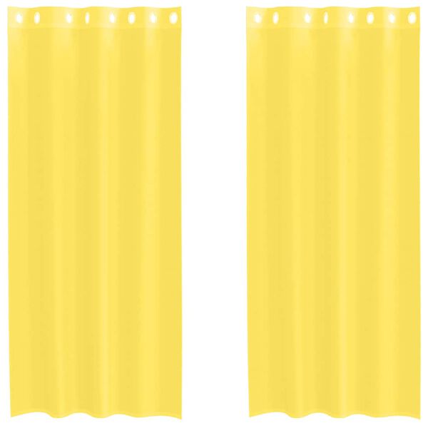vidaXL Voile Curtains with Grommets 2 pcs Yellow
