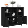 vidaXL Sideboard Set of 3 Black Engineered wood, Glass Sideboard