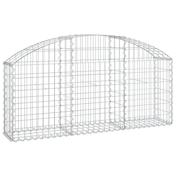 vidaXL Gabion Basket Silver Galvanized Iron Medium Durable