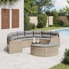 vidaXL Patio Sofa Set Beige for sofa and table, Light grey cushions