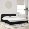 vidaXL Bed Frame "Dover" Black 72"x83.9"Faux Leather