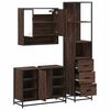 vidaXL Bathroom Furniture Set Brown Oak Engineered Wood, Metal Standard