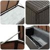 vidaXL Outdoor Storage Box Brown Polyethylene rattan, Powder-coated steel