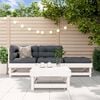 vidaXL Garden Lounge Set White Solid pine wood, Plywood