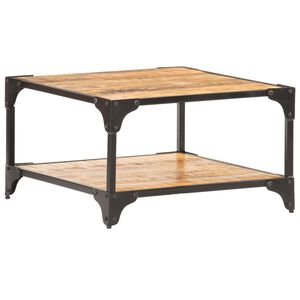 vidaXL Coffee Table Rough natural wood grain Solid mango wood and iron