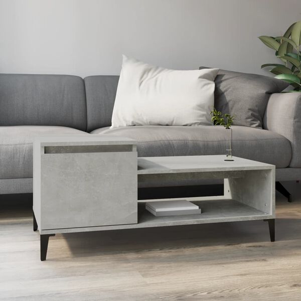 vidaXL Coffee Table Concrete gray Engineered wood Medium Coffee Table