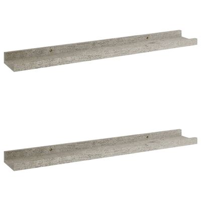 vidaXL Wall Shelves 2 pcs Concrete Gray 23.6"x3.5"x1.2"