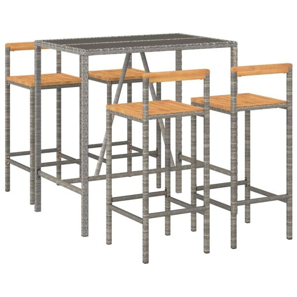 vidaXL Garden Bar Set Grey