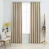 vidaXL Blackout Curtains with Hooks 2 pcs Beige 55.1x68.9"